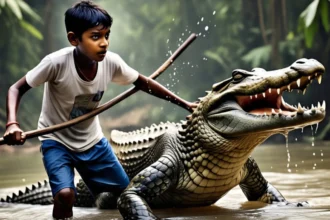 Crocodile Bites Father