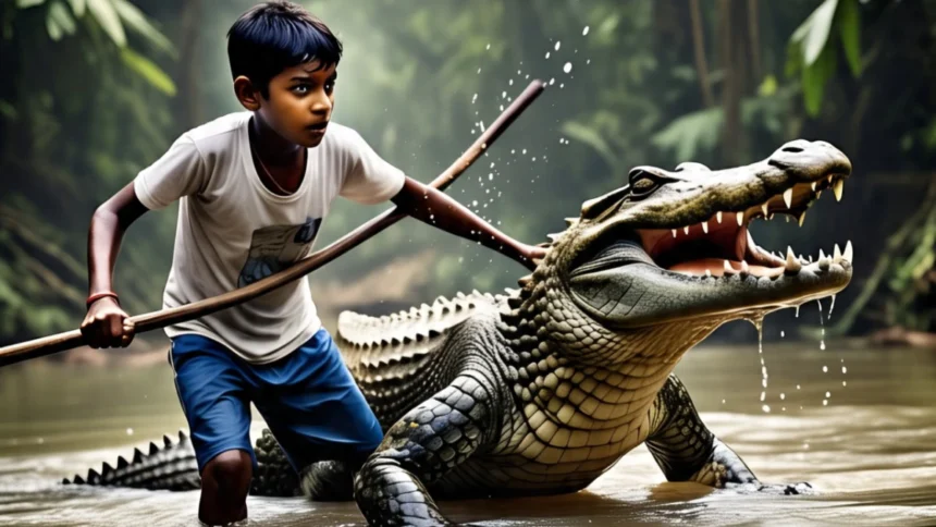 Crocodile Bites Father