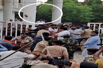 BJP Protest Stone Pelting