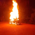 Police Constable Bike Fire Incident