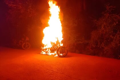 Police Constable Bike Fire Incident