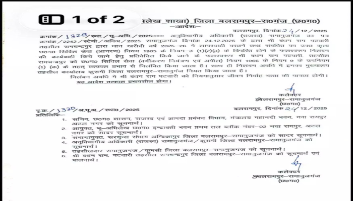 Paddy Procurement Chhattisgarh