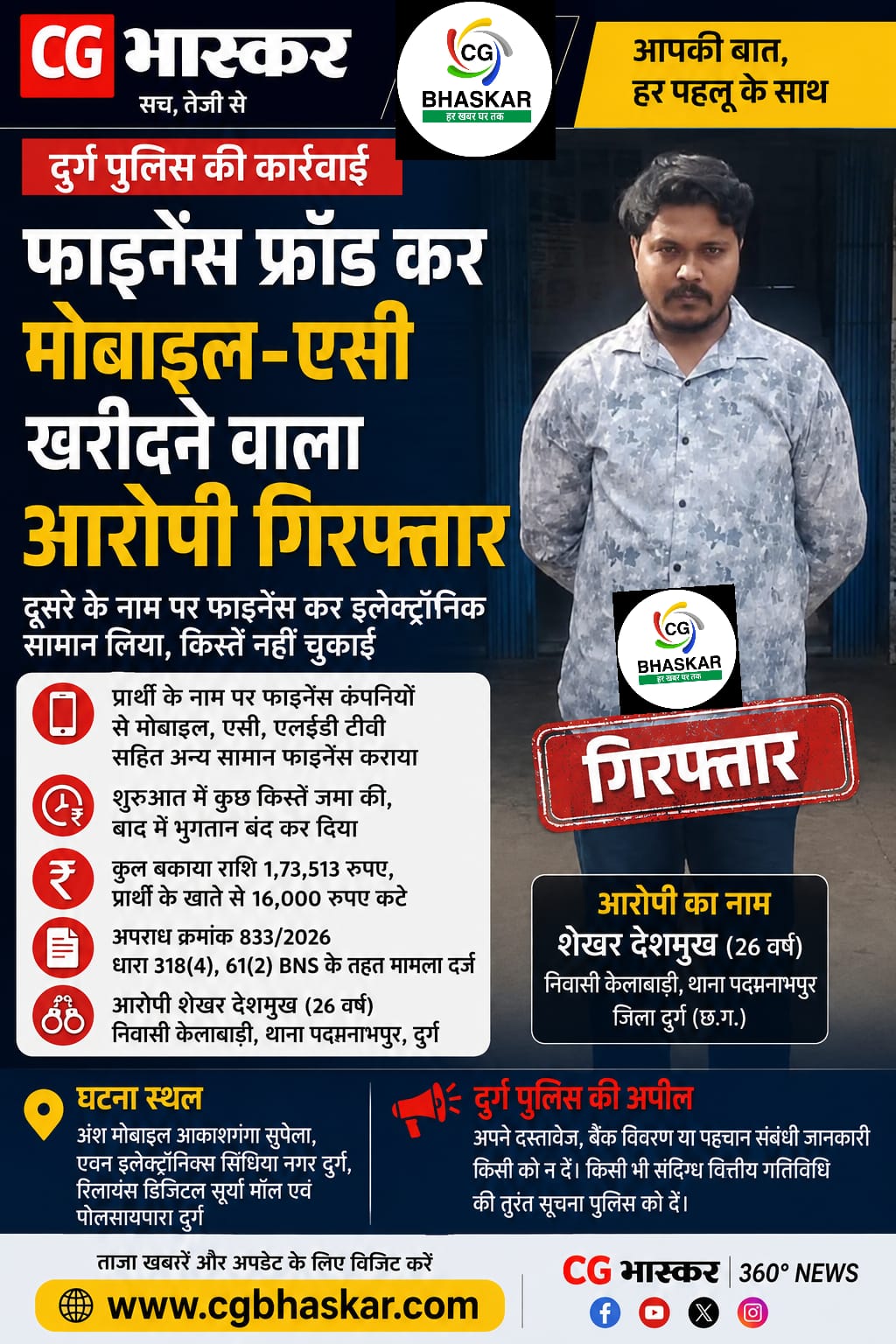 Finance Fraud in Bhilai : CG Bhaskar