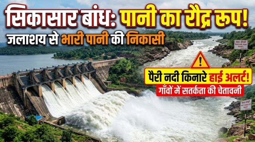 Sikasar Dam Water Release : सिकासार जलाशय से नियंत्रित रूप से छोड़ा जा रहा पानी, पैरी नदी किनारे अलर्ट