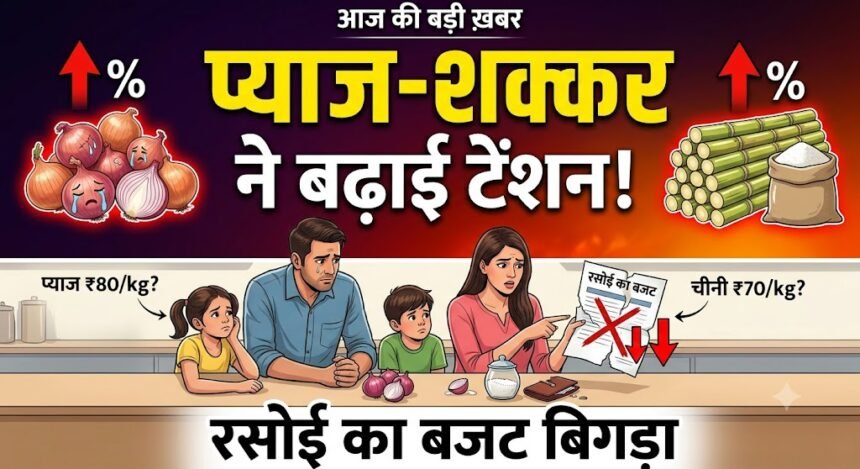 Onion and Sugar Prices : प्याज-शक्कर ने बढ़ाई टेंशन, रसोई का बजट बिगड़ा