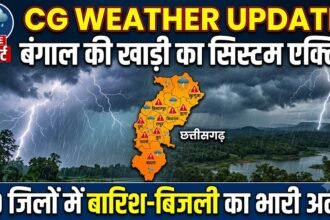 CG Weather Update  :  बंगाल की खाड़ी का सिस्टम एक्टिव, 10 जिलों में बारिश-बिजली का अलर्ट