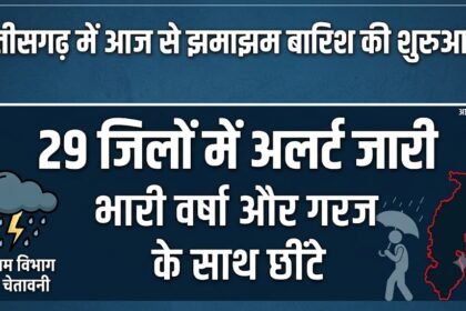 Chhattisgarh Rain Alert : आज से झमाझम बारिश, 29 जिलों में अलर्ट