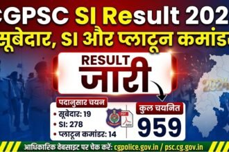 CGPSC SI Result 2024 : सूबेदार, SI और प्लाटून कमांडर भर्ती का रिजल्ट जारी