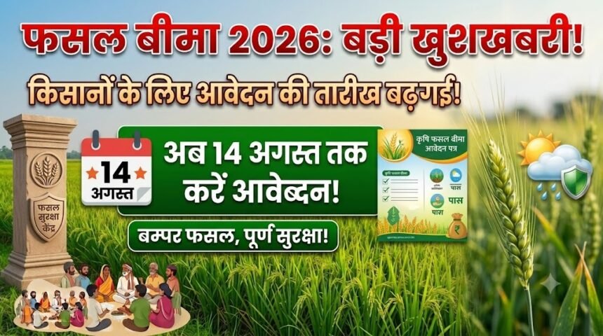 Crop Insurance Deadline  : किसानों को राहत, फसल बीमा की तारीख बढ़ी, अब 14 अगस्त तक मौका