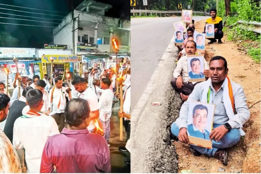 Raipur Odisha Road : गड्ढों में उतरे कांग्रेसी, सड़क पर बैठकर सरकार को घेरा; उग्र आंदोलन की चेतावनी