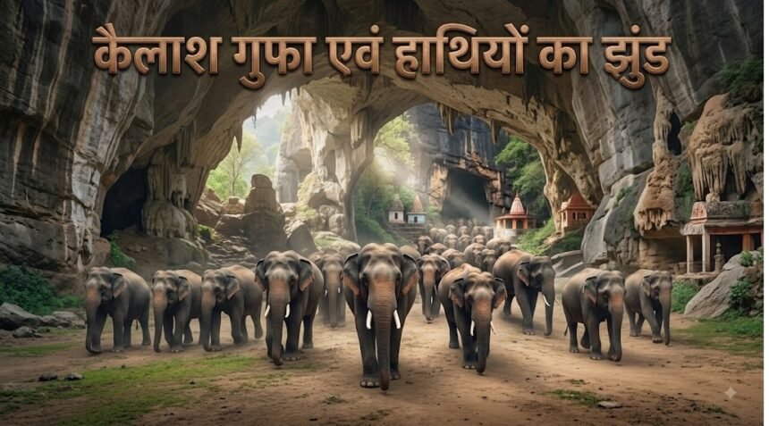 Kailash Cave Elephant Alert  :  कैलाश गुफा के पास 16 हाथी, श्रद्धालुओं की बढ़ी चिंता