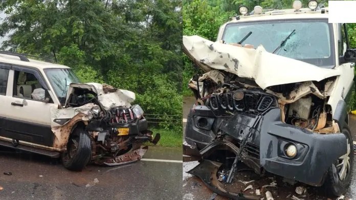 Kondagaon Accident  :  मंत्री के काफिले की गाड़ी से भिड़ी स्कॉर्पियो, 4 जवान घायल