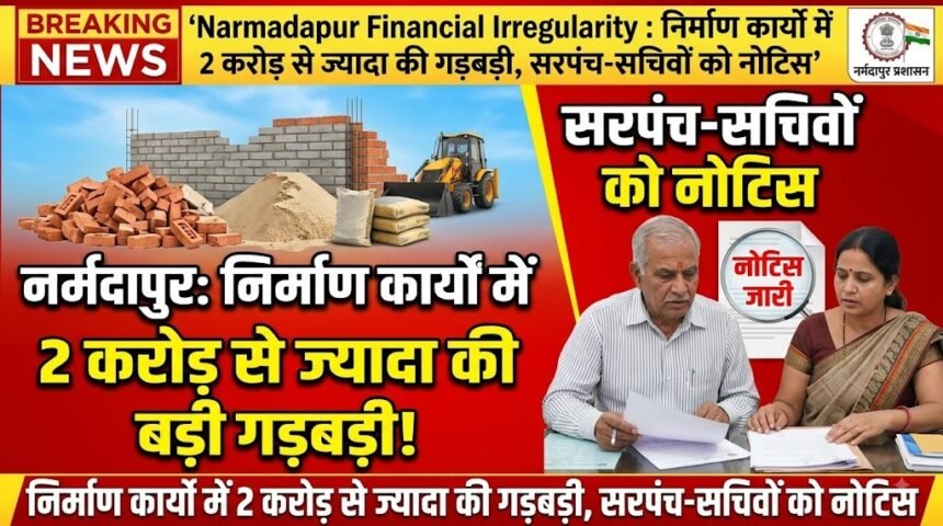 Narmadapur Financial Irregularity : निर्माण कार्यों में 2 करोड़ से ज्यादा की गड़बड़ी, सरपंच-सचिवों को नोटिस