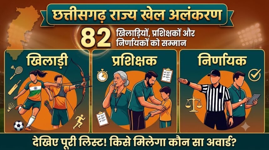 Chhattisgarh State Sports Award  :  82 खिलाड़ियों, प्रशिक्षकों और निर्णायकों को मिलेगा राज्य खेल अलंकरण