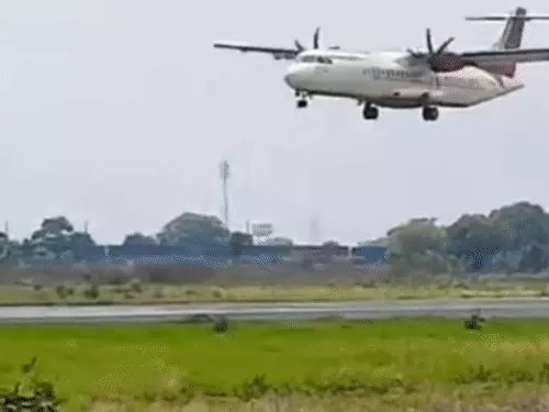 Airport Plane Tyre Burst