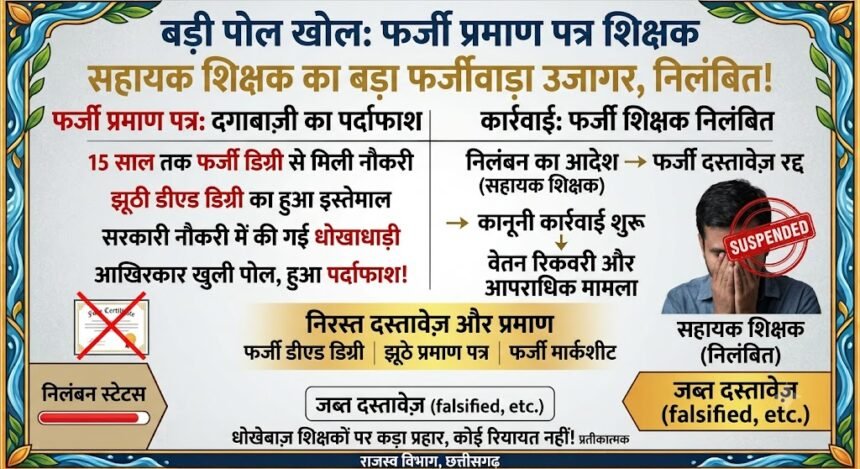 Farji Praman Patra Teacher : फर्जी डीएड से मिली नौकरी, 15 साल बाद खुली पोल; सहायक शिक्षक निलंबित