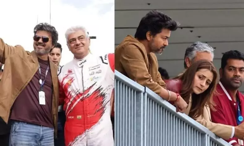 CM Vijay Ajith Kumar Viral Video : सिल्वरस्टोन में अजित को देखते ही दौड़े विजय, लगाया गले, तृषा भी दिखीं, VIDEO वायरल