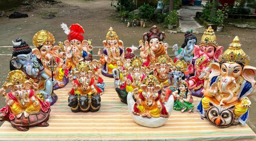 Ganesh Murti Raipur : आस्था के साथ पर्यावरण संरक्षण का संदेश दे रही बंदियों की गणेश प्रतिमाएं