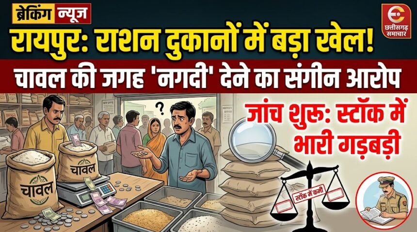 Raipur Ration Shop : राशन दुकानों में चावल की जगह पैसा देने का आरोप, जांच में स्टाक में बड़ी गड़बड़ी
