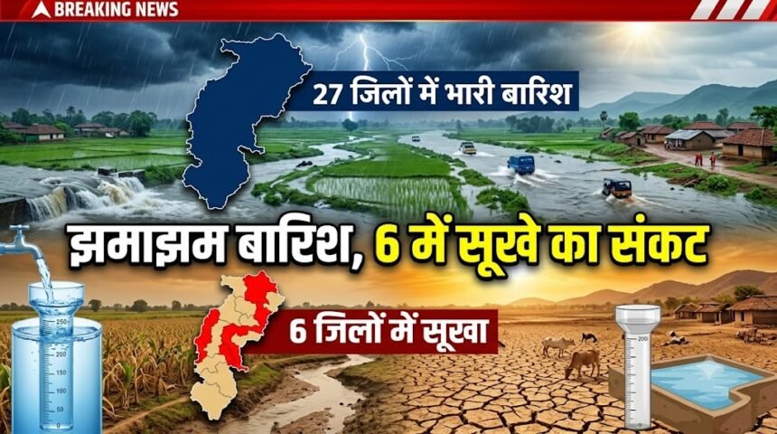 Chhattisgarh Weather : 27 जिलों में झमाझम बारिश, 6 में सूखे का संकट