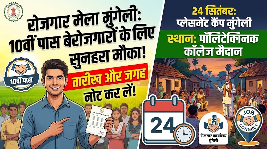 Placement Camp Mungeli : 10वीं पास बेरोजगारों के लिए सुनहरा मौका, तारीख और जगह नोट कर लें