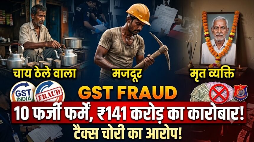 GST Fraud : चाय ठेले वाले, मजदूर और मृत व्यक्ति के नाम पर 10 फर्जी फर्में, 141 करोड़ का कारोबार दिखाकर टैक्स बचाने का आरोप