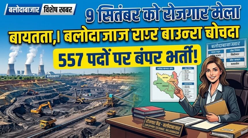 Balodabazar Job Fair : 9 सितंबर को रोजगार मेला, 557 पदों पर होगी सीधी भर्ती