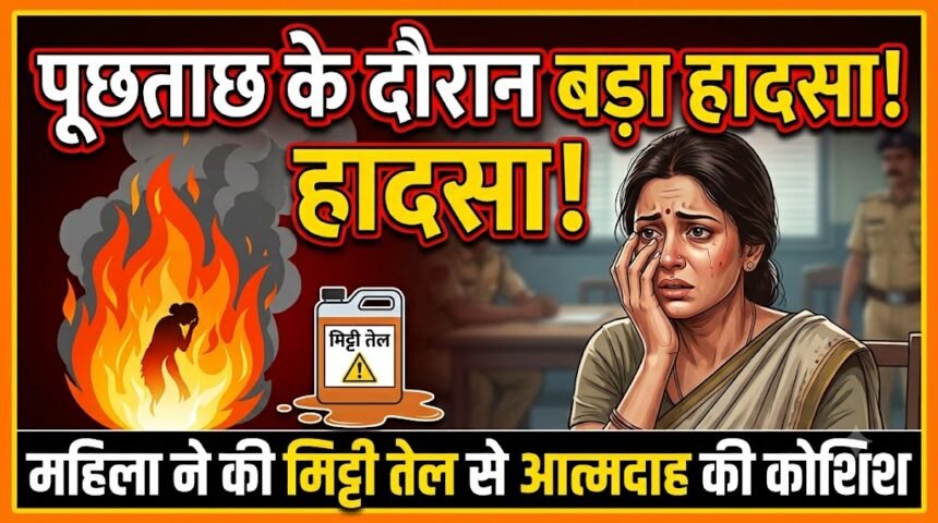 Bhilai Woman Police Attack : पूछताछ के दौरान महिला ने मिट्टी तेल से आत्मदाह की कोशिश की, रोकने पर पुलिसकर्मी की उंगली काटी
