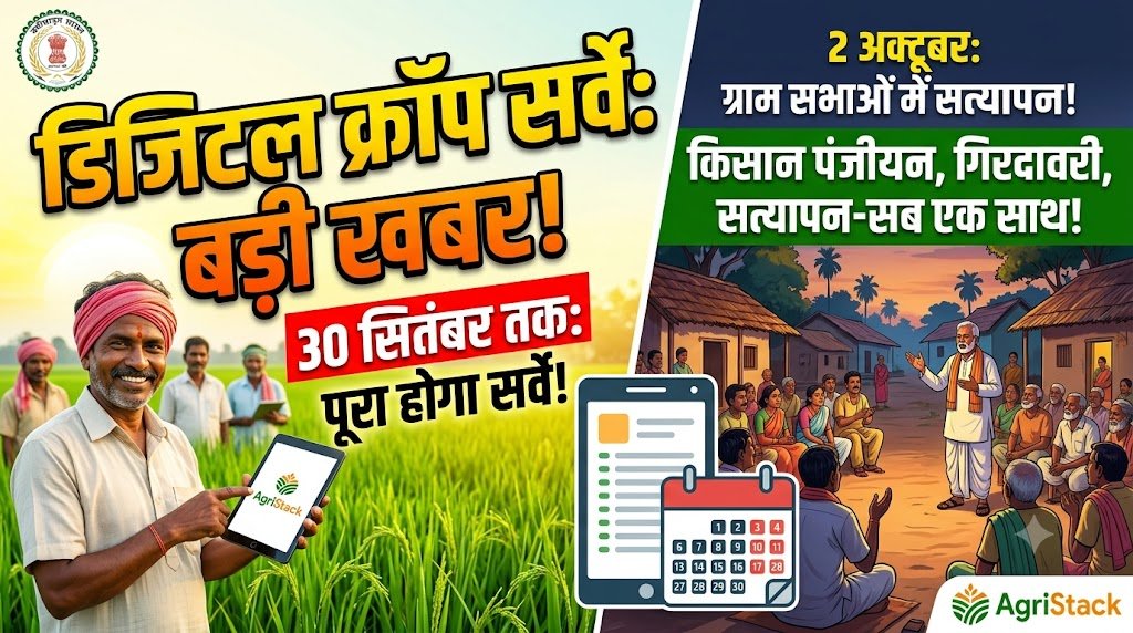 Digital Crop Survey : 30 सितंबर तक पूरा होगा सर्वे, 2 अक्टूबर को ग्राम सभाओं में होगा सत्यापन