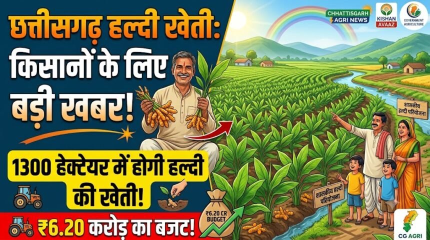 Haldi Ki Kheti Chhattisgarh : किसानों के लिए बड़ी खबर, 1300 हेक्टेयर में होगी हल्दी की खेती; 6.20 करोड़ का बजट