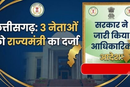 Chhattisgarh Minister of State : छत्तीसगढ़ में तीन नेताओं को राज्यमंत्री का दर्जा, सरकार ने जारी किया आदेश