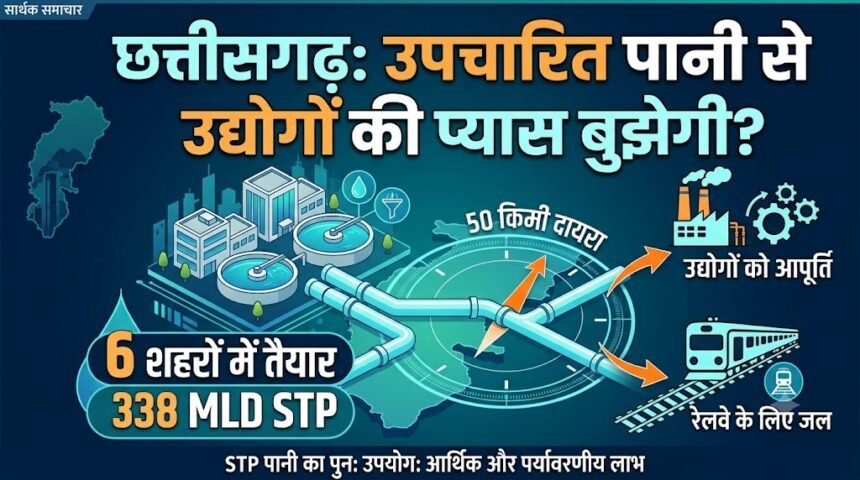 Chhattisgarh Treated Water : 6 शहरों में 338 MLD STP तैयार, 50 किमी दायरे में उद्योग-रेलवे तलाशेंगे पानी के खरीदार