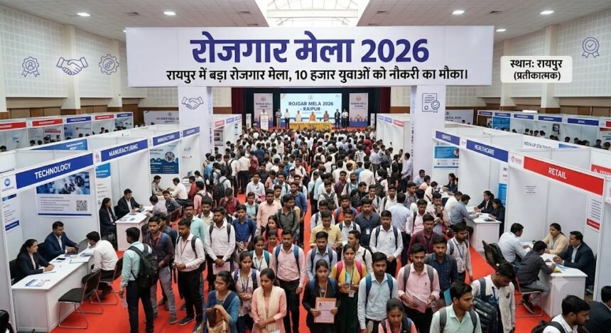 Rojgar Mela 2026 : रायपुर में लगेगा बड़ा रोजगार मेला, 10 हजार युवाओं को नौकरी का मौका