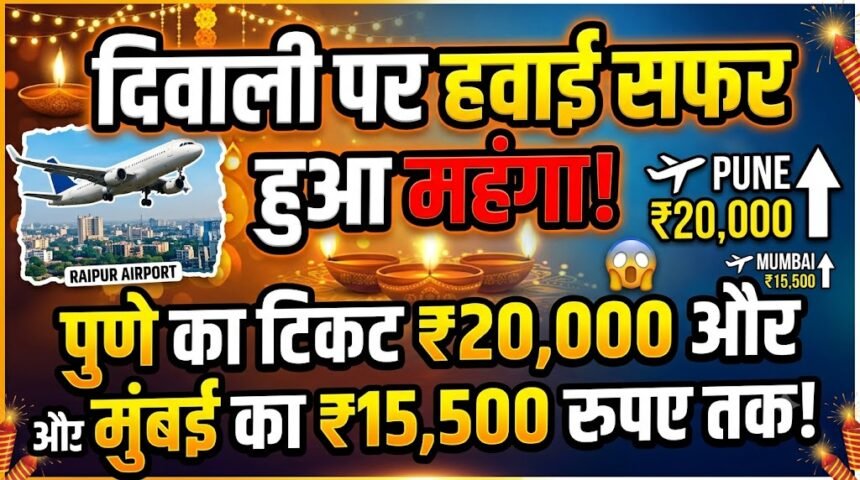 Raipur Flight Ticket Price : दिवाली पर हवाई सफर हुआ महंगा, पुणे का टिकट 20 हजार और मुंबई का 15,500 रुपए तक
