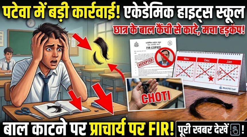 Academic Heights School Patwa : छात्र की चोटी बनाकर कैंची से काटे बाल, स्कूल जाने से लगा डर; प्राचार्य पर FIR