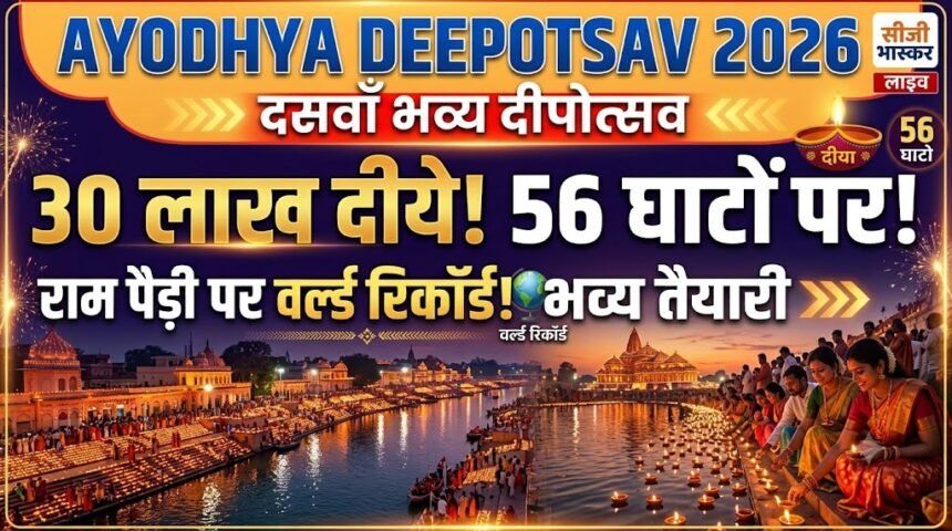 Ayodhya Deepotsav 2026 : अयोध्या में दसवें दीपोत्सव की भव्य तैयारी, 56 घाटों पर जगमगाएंगे 30 लाख दीये