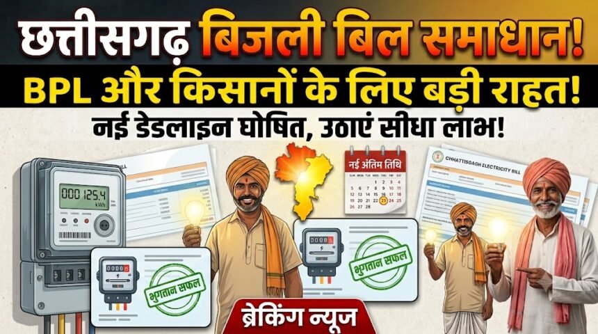 Chhattisgarh Electricity Update : बिजली बिल समाधान योजना की नई डेडलाइन, BPL और किसानों को मिलेगा सीधा लाभ