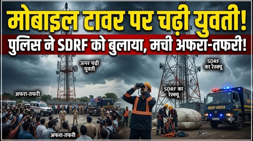 Mobile Tower Incident : मोबाइल टावर पर चढ़ी युवती, पुलिस ने SDRF को बुलाया