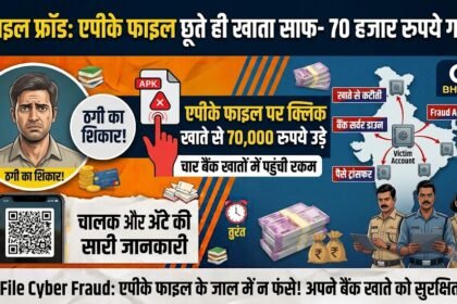 APK File Cyber Fraud : मोबाइल पर एपीके फाइल छूते ही खाते से 70 हजार रुपये पार, चार बैंक खातों में पहुंची रकम