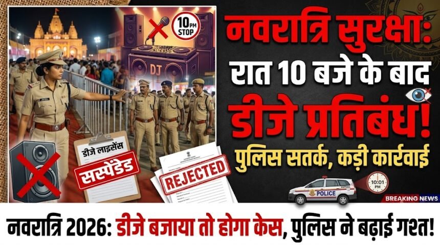 Navratri Security : नवरात्रि में सुरक्षा को लेकर पुलिस सतर्क, रात 10 बजे के बाद डीजे बजाने पर प्रतिबंध