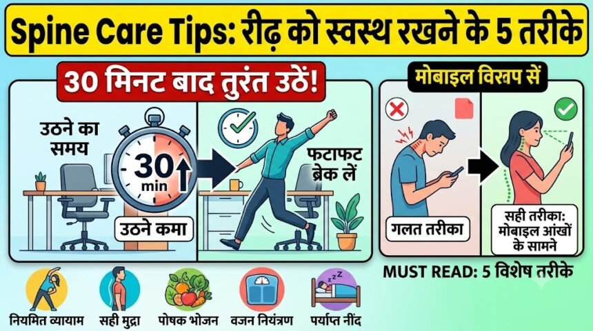 Spine Care Tips : 30 मिनट बैठने के बाद उठें, मोबाइल आंखों के सामने रखें, रीढ़ को स्वस्थ रखने के 5 तरीके
