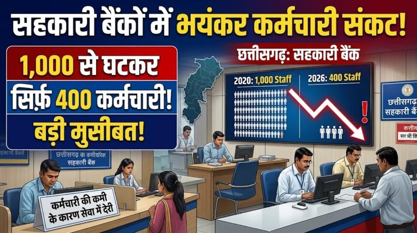 Chhattisgarh Cooperative Bank Staff Shortage : सहकारी बैंकों में कर्मचारियों का संकट, 1,000 से घटकर 400 रह गई संख्या
