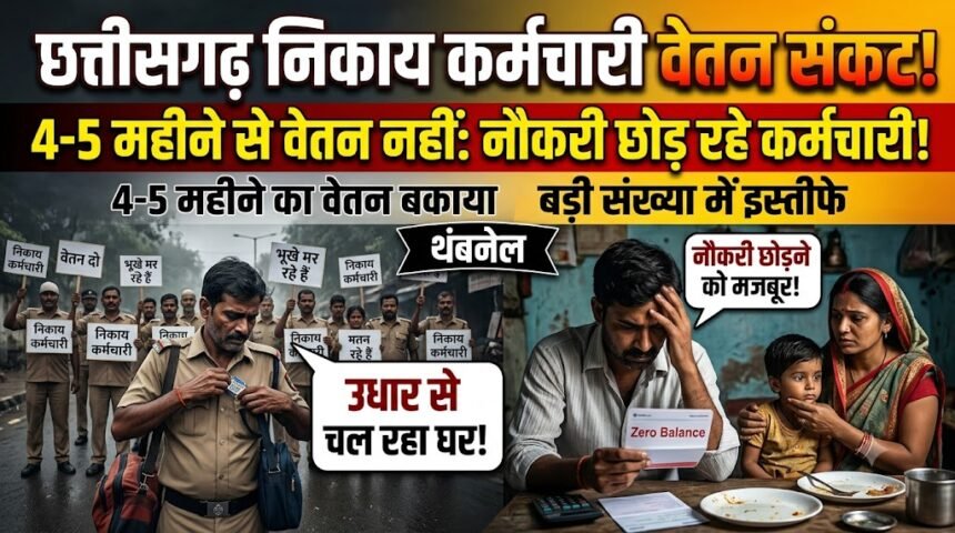 Chhattisgarh Salary Crisis : निकाय कर्मचारियों को 4-5 महीने से वेतन नहीं, नौकरी छोड़ने लगे कर्मचारी, उधार से चल रहा घर
